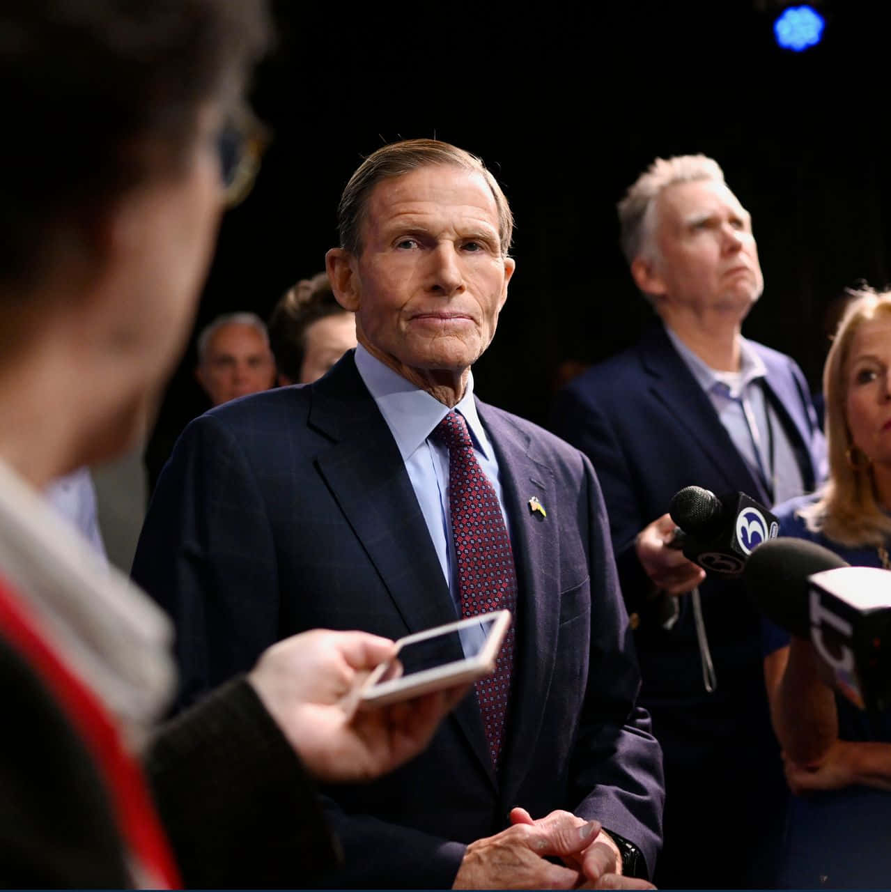 Richard Blumenthal Looking At The Camera Square Background