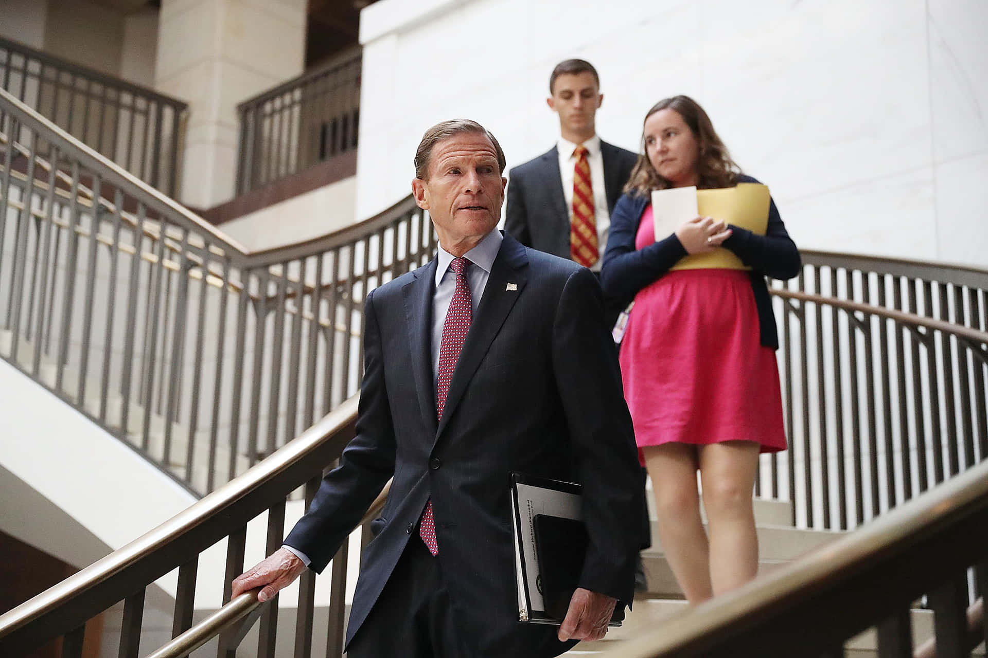 Richard Blumenthal Walking Down The Stairs