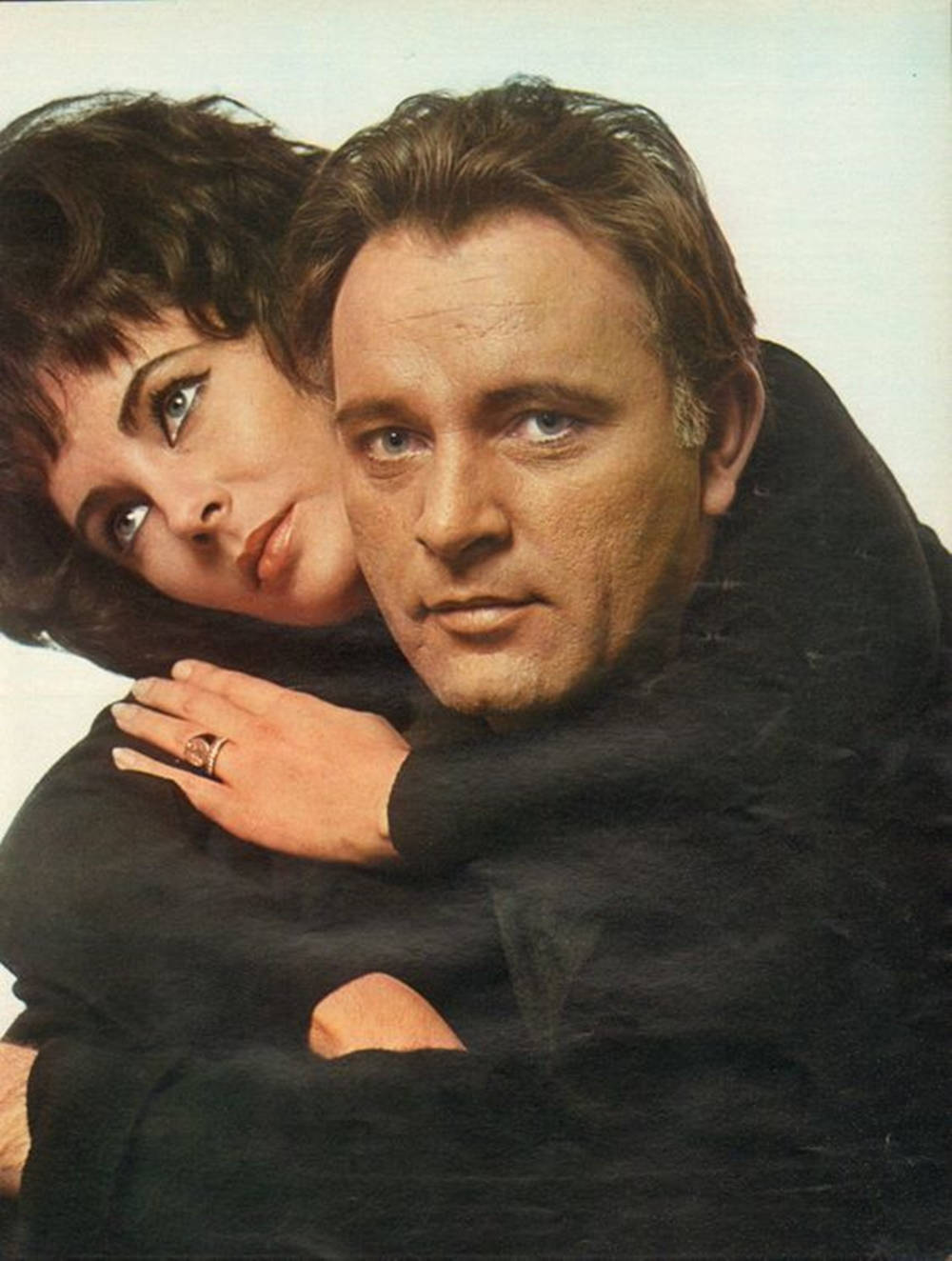 Richard Burton Posing With Elizabeth Taylor Background