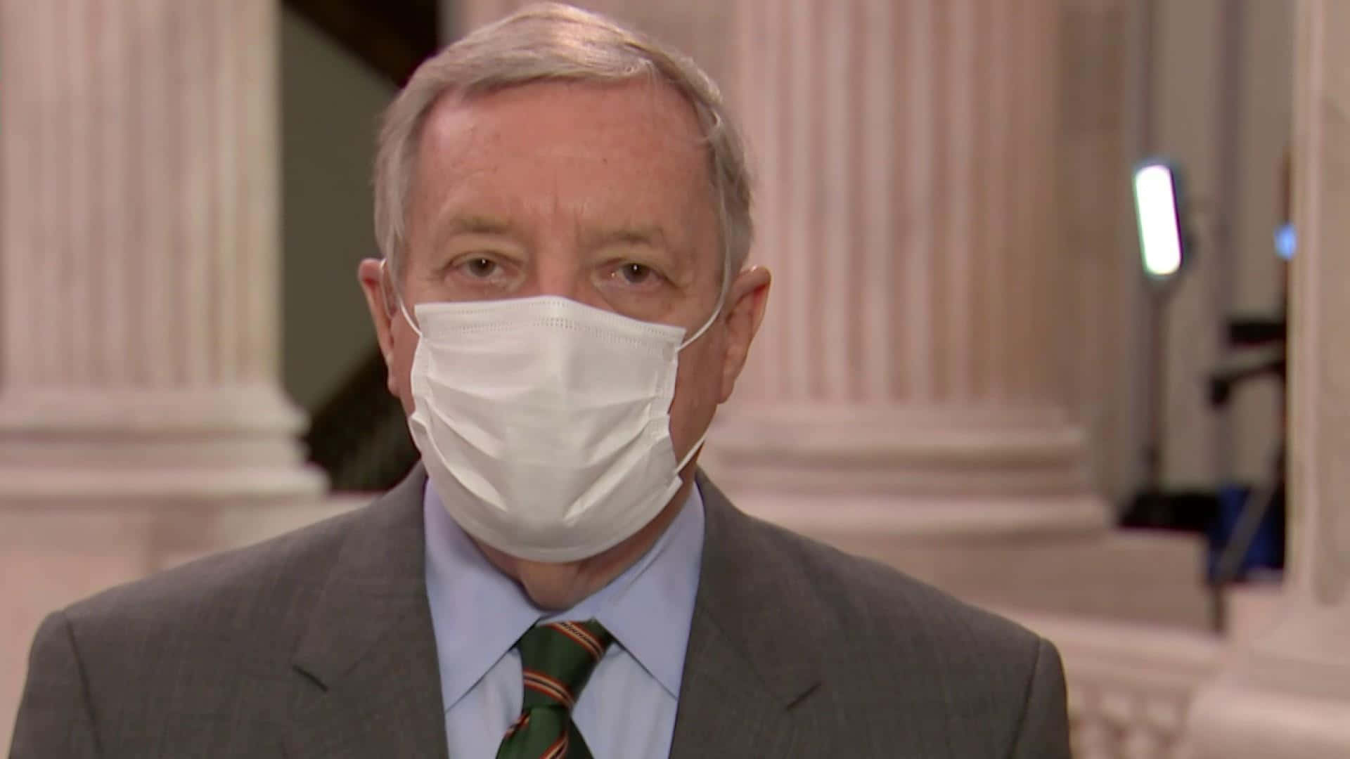 Richard Durbin Wearing Face Mask Background