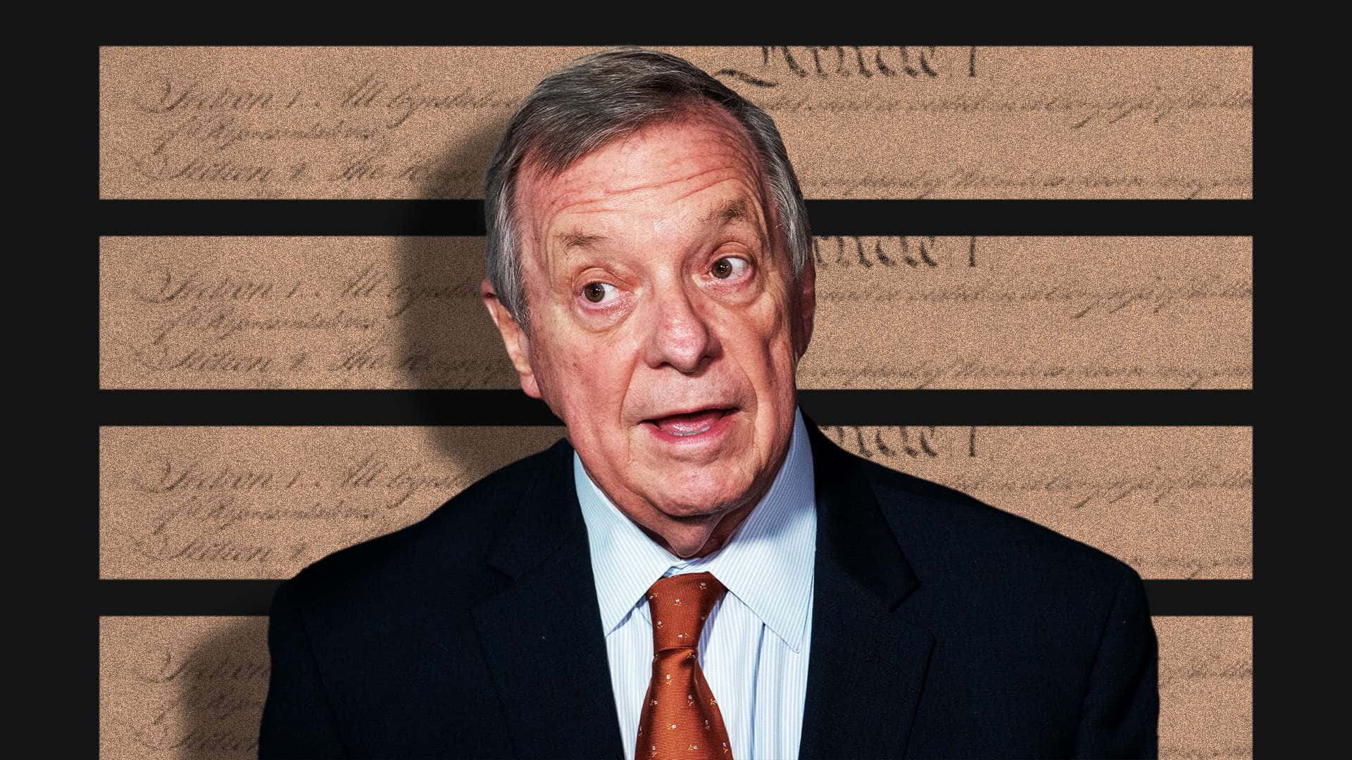 Richard Durbin With First Amendment Background Background