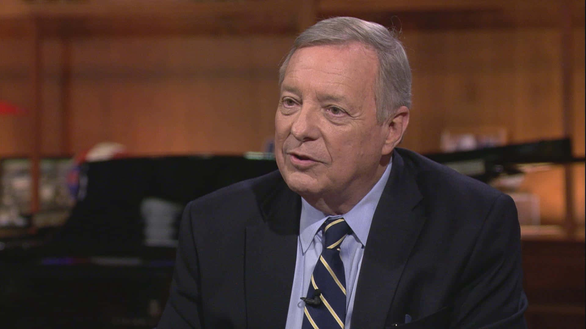 Richard Durbin With Striped Blue Tie Background