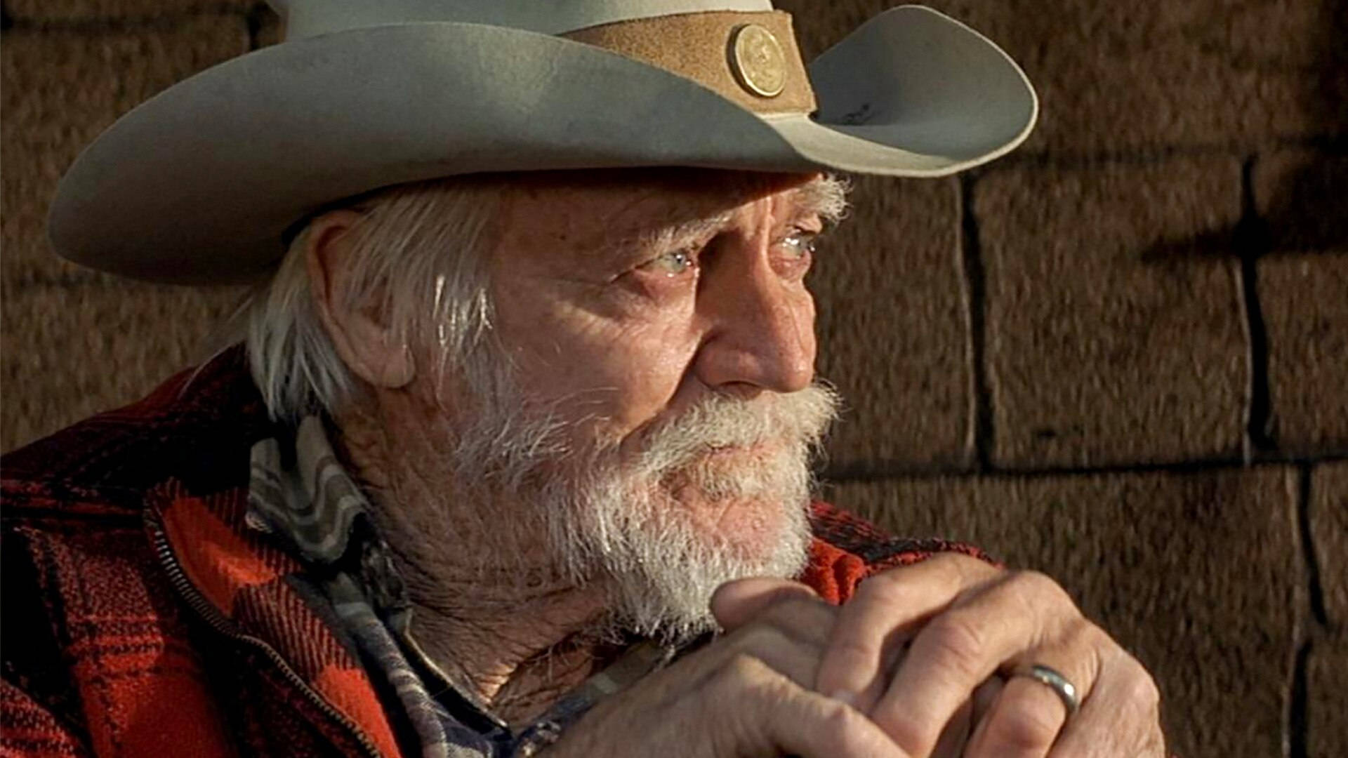 Richard Farnsworth Wearing Cowboy Hat