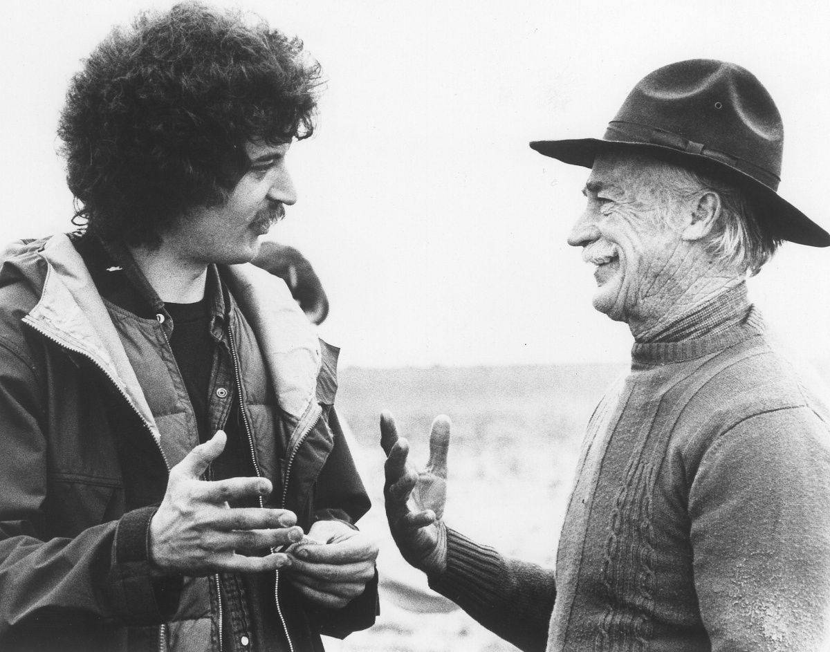 Richard Farnsworth With Director Black And White