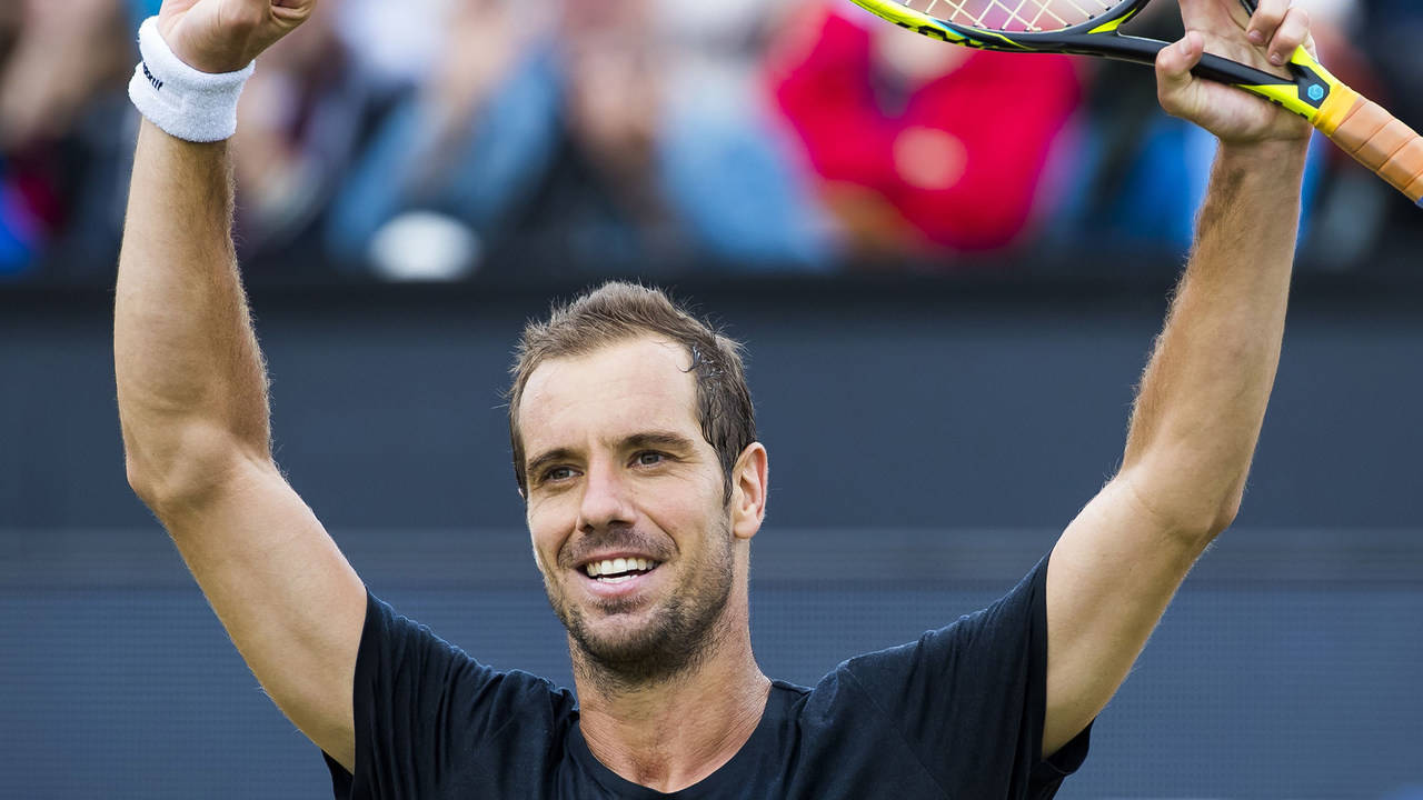 Richard Gasquet Celebrating Victory