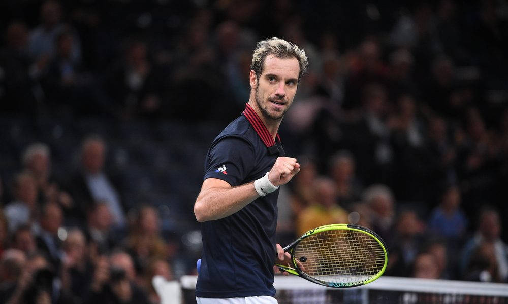 Richard Gasquet Fist Pump Background