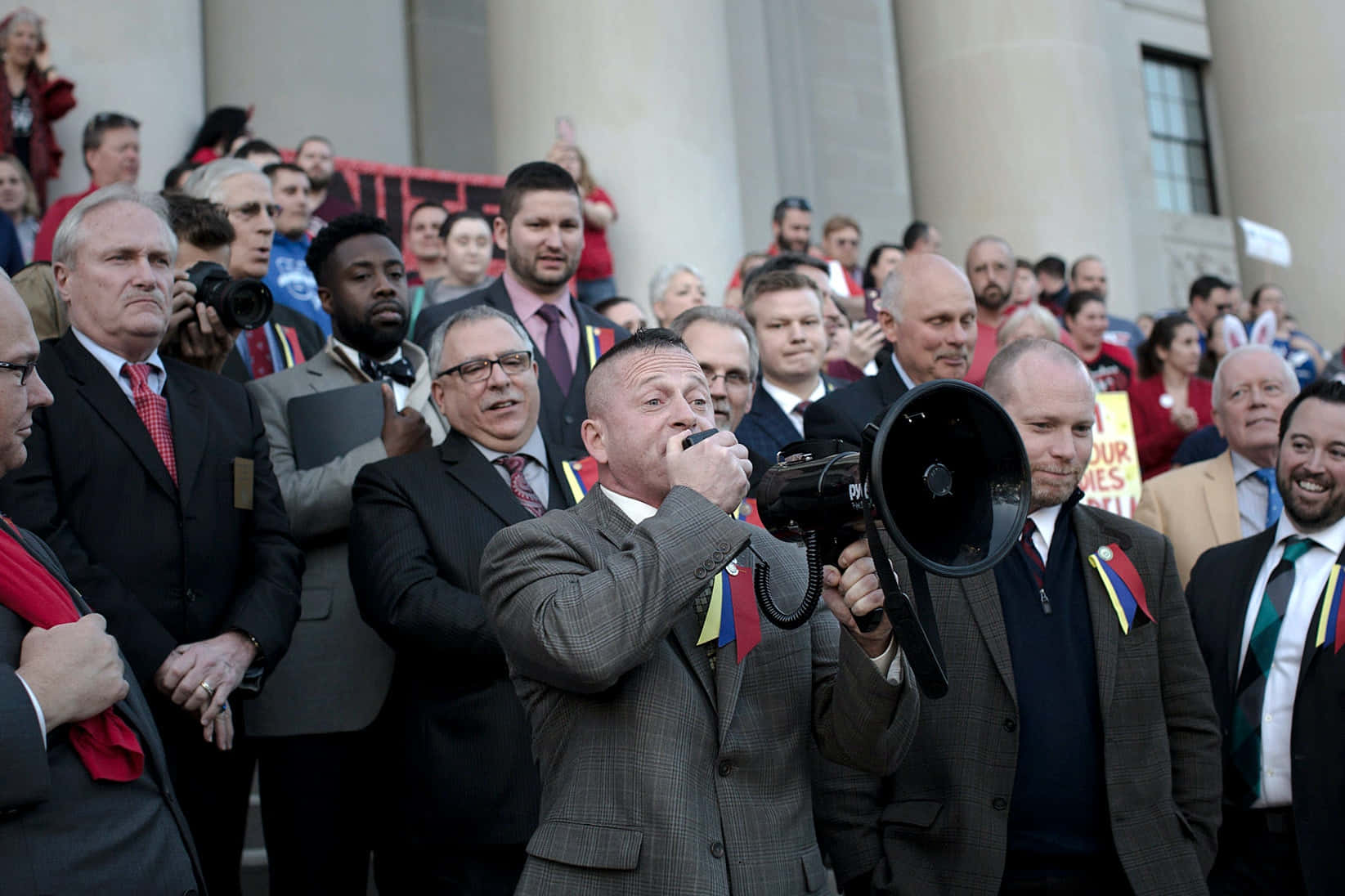 Richard Ojeda Holding A Megaphone Background