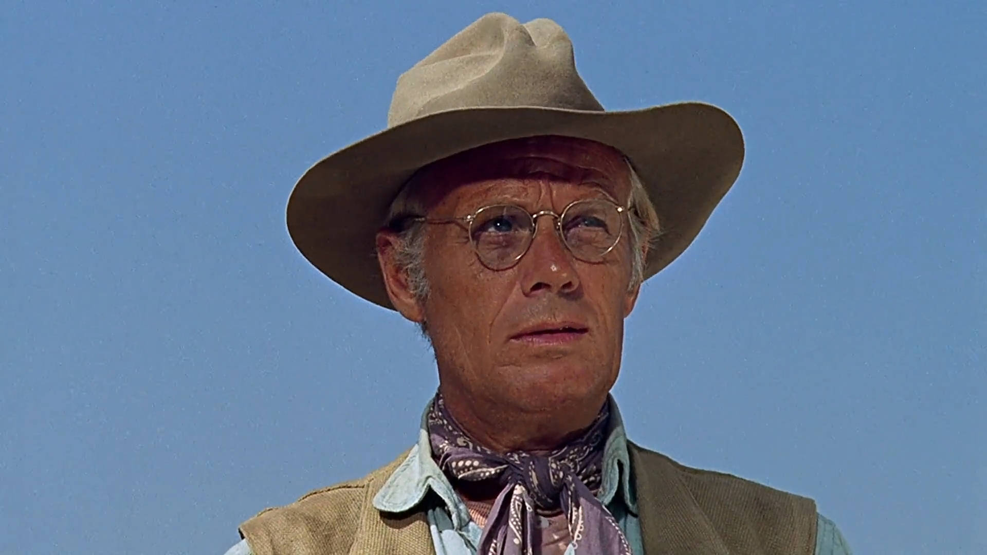 Richard Widmark With Cowboy Hat And Spectacles Background