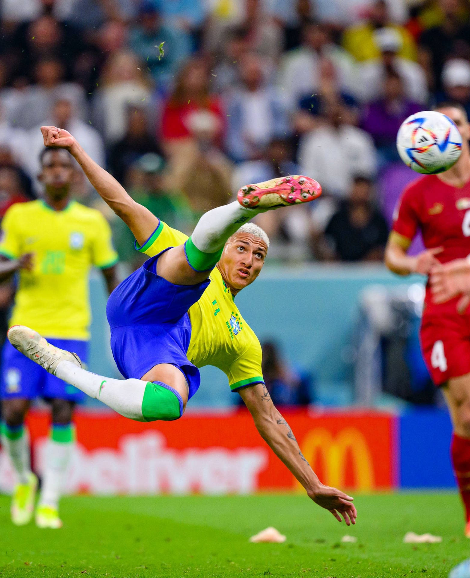 Richarlison De Andrade Kicking A Ball