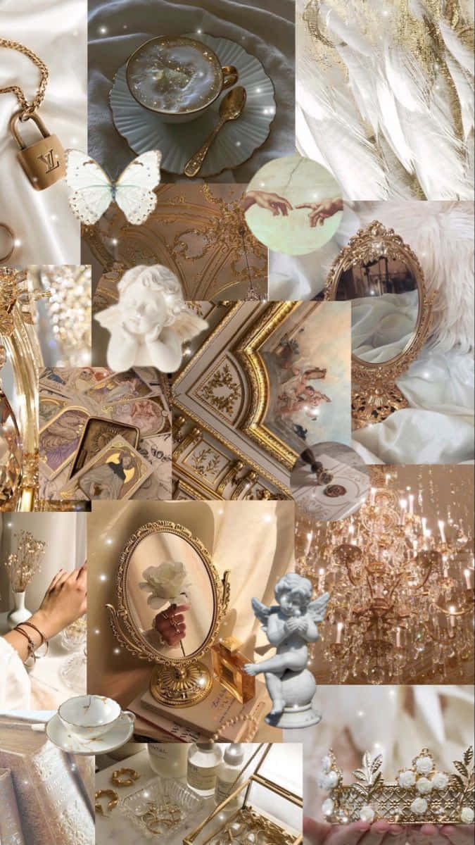 Richly Textured Brown And Gold Marble Wall Background