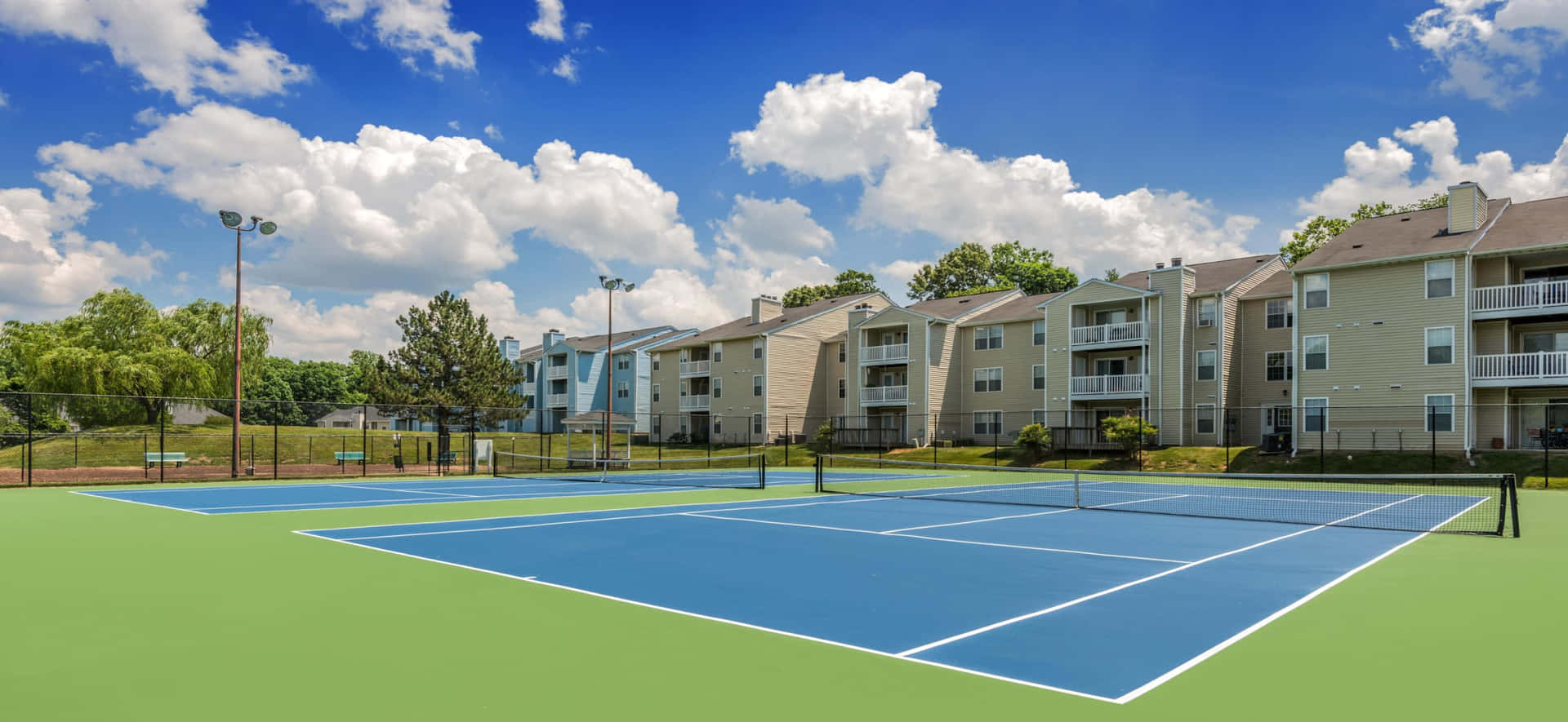 Richmond Apartment Complex Tennis Court Background