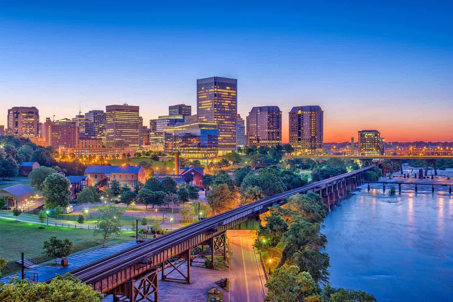 Richmond Skyline Dusk View Background