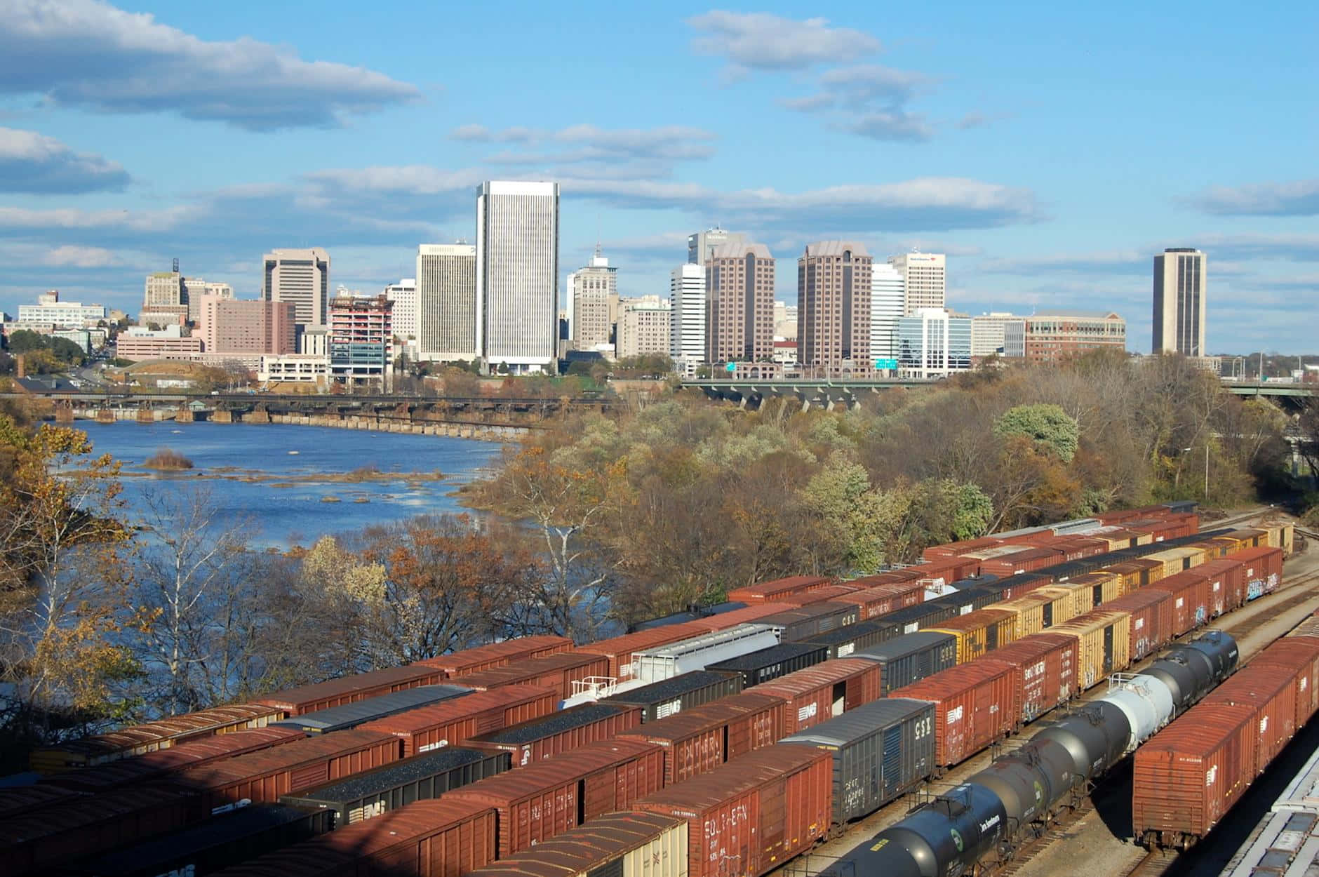 Richmond Skylineand Rail Yard Background