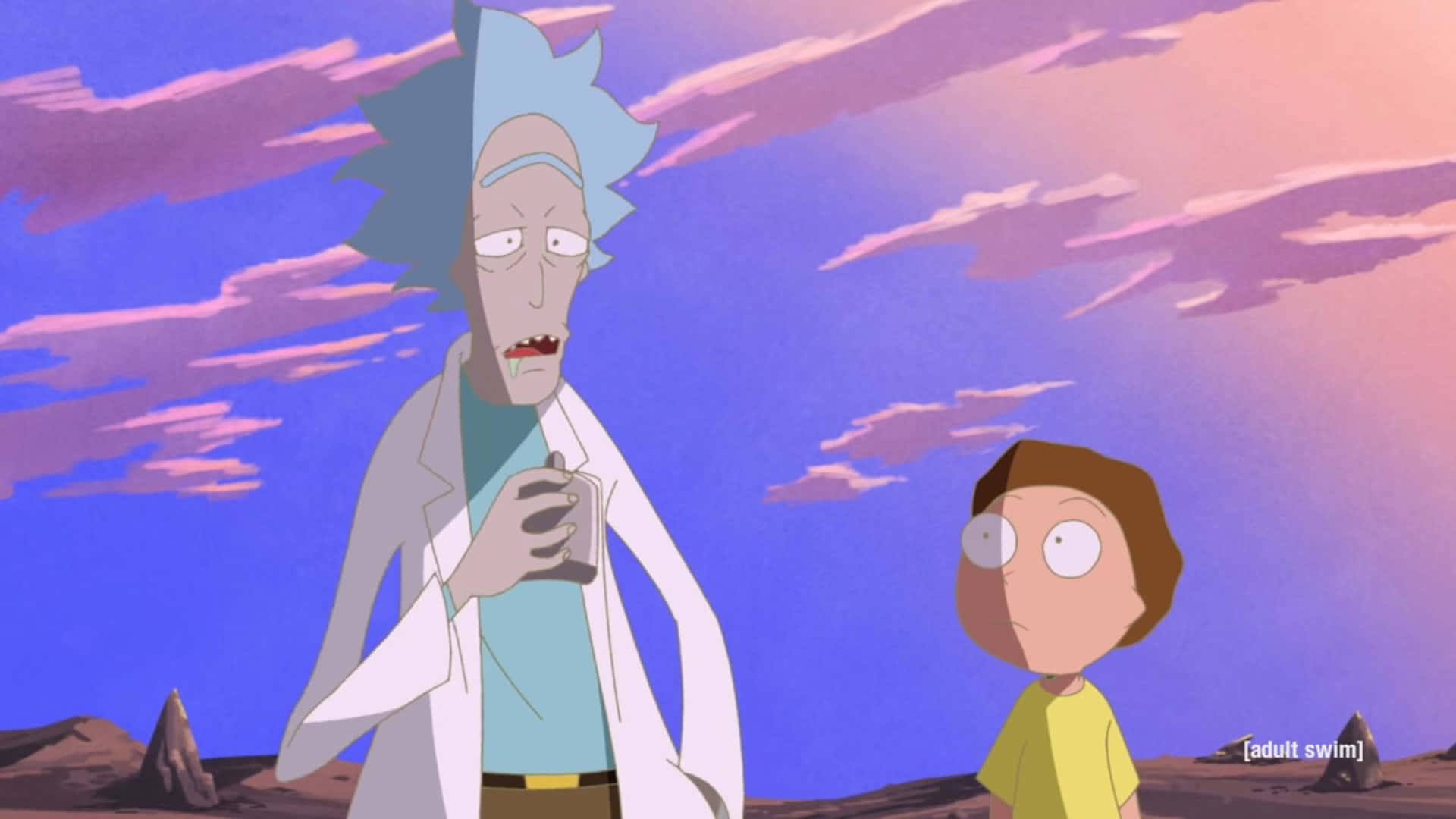 Rick And Morty 1920x1080 In Desert Background