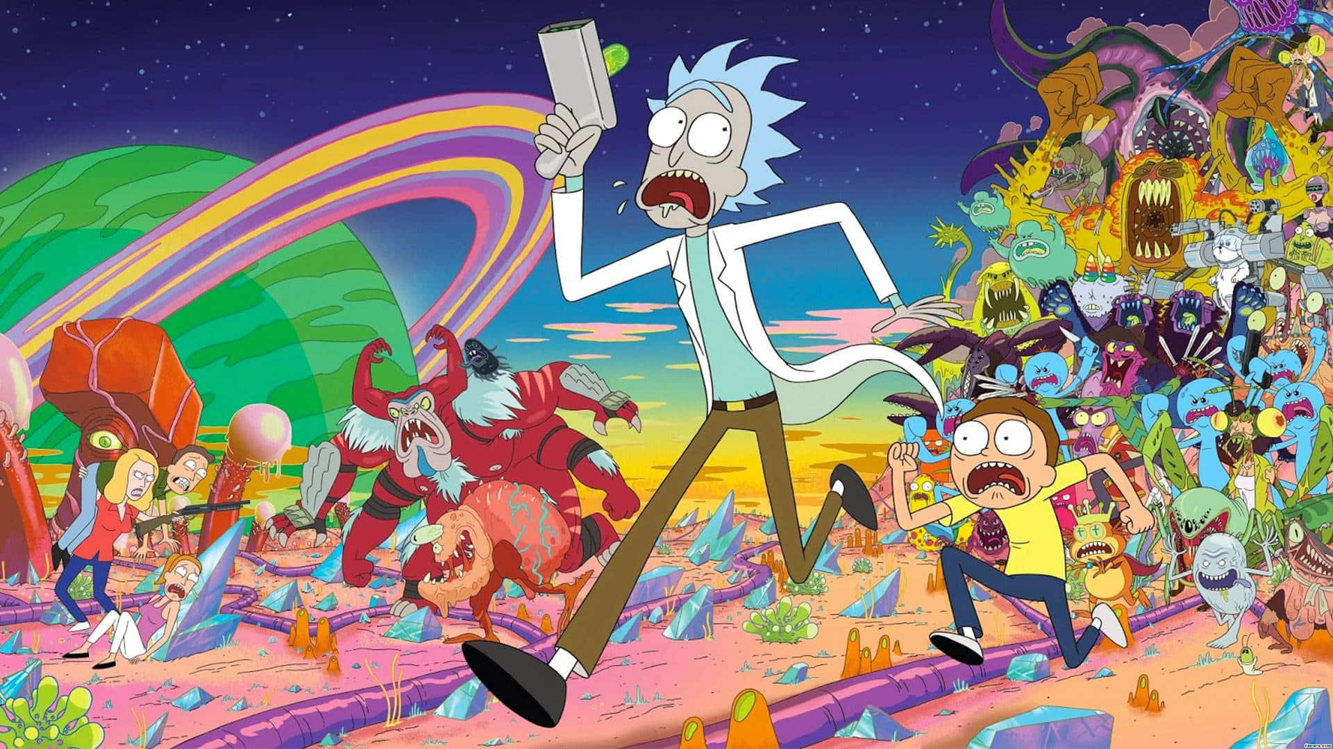 Rick And Morty Backwoods Enemies Background