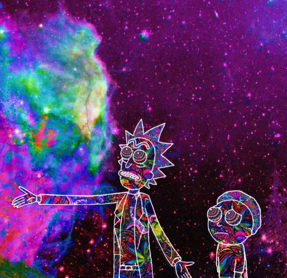 Rick And Morty Cosmic Colors Reactive Scheme Background