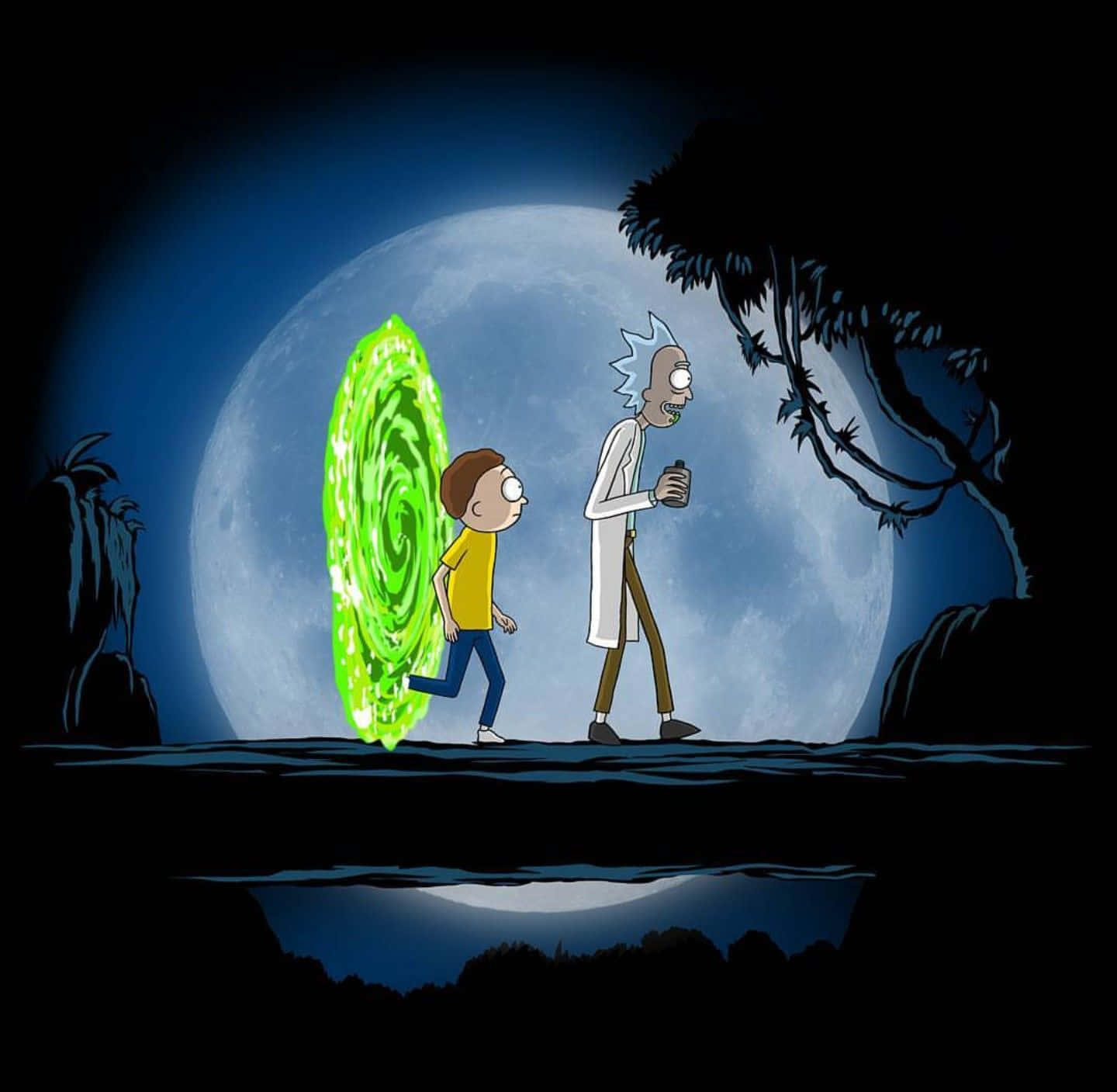 Rick And Morty Dark Portal Background