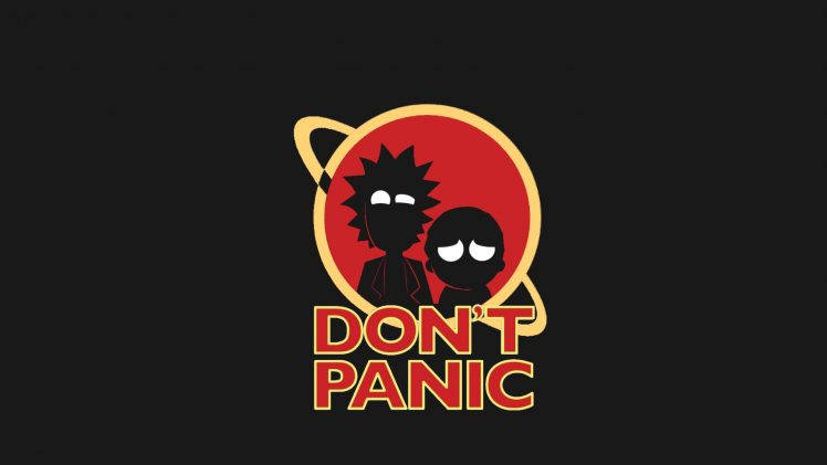 Rick And Morty Don’t Panic Black Background Background