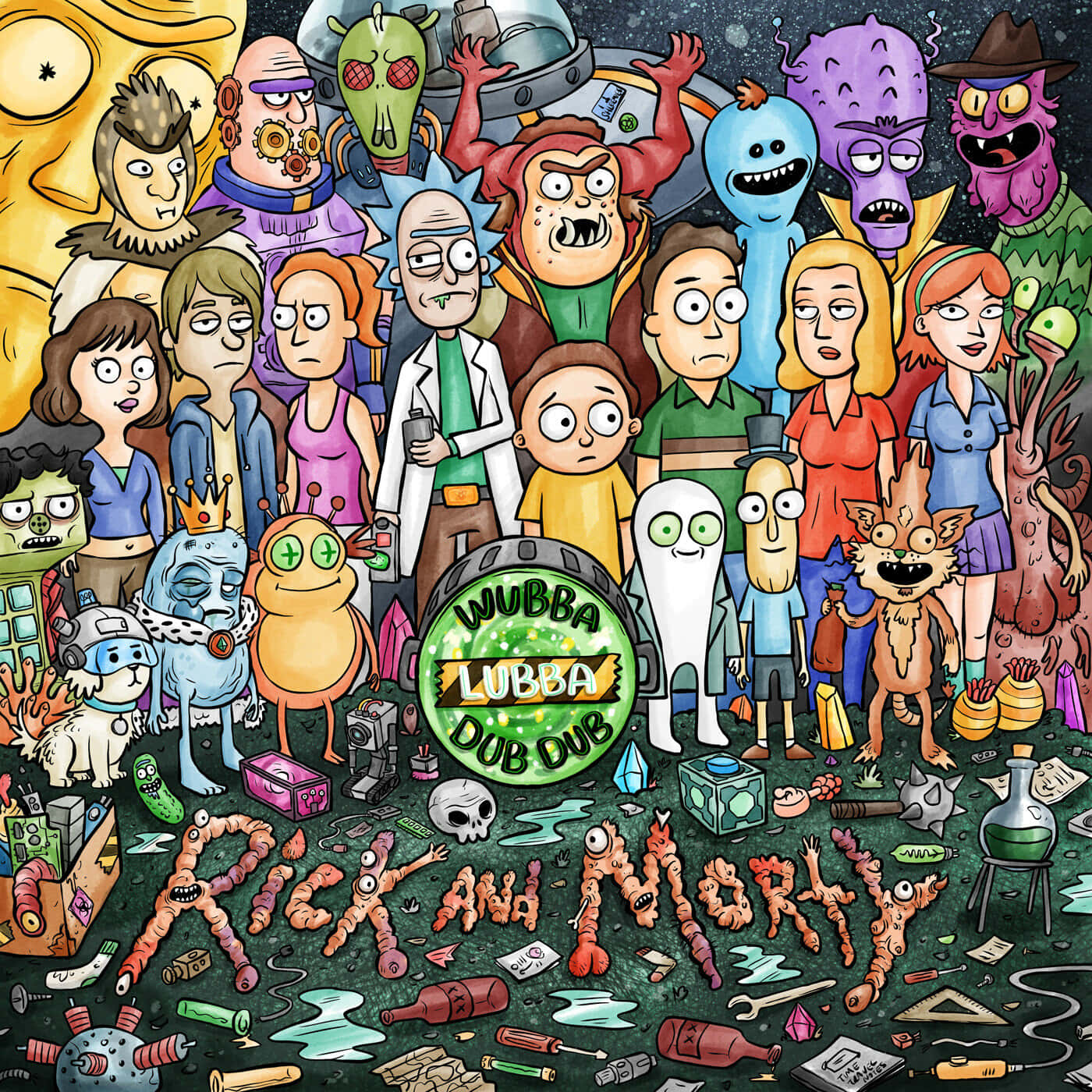 Rick And Morty Fan Art Characters Background
