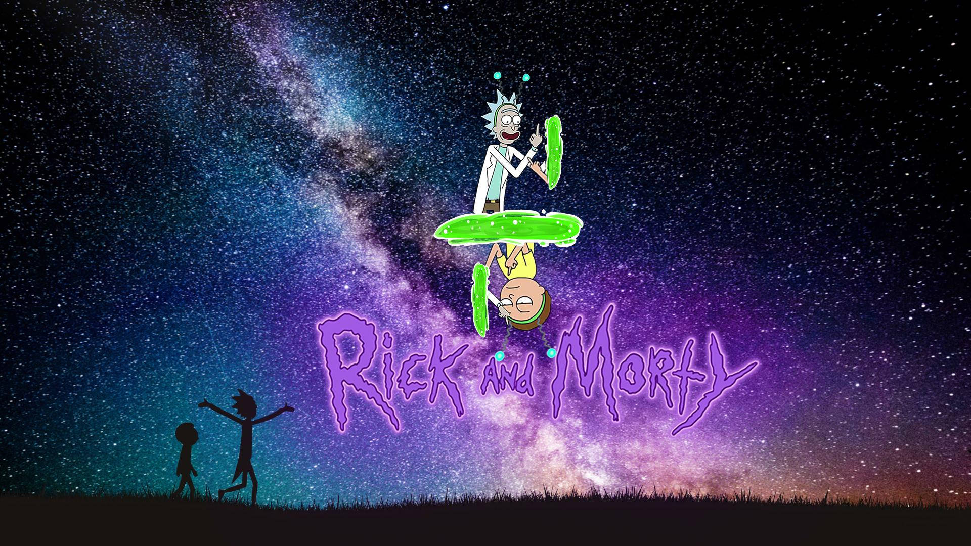 Rick And Morty Having Fun With Interdimensional Portals Background