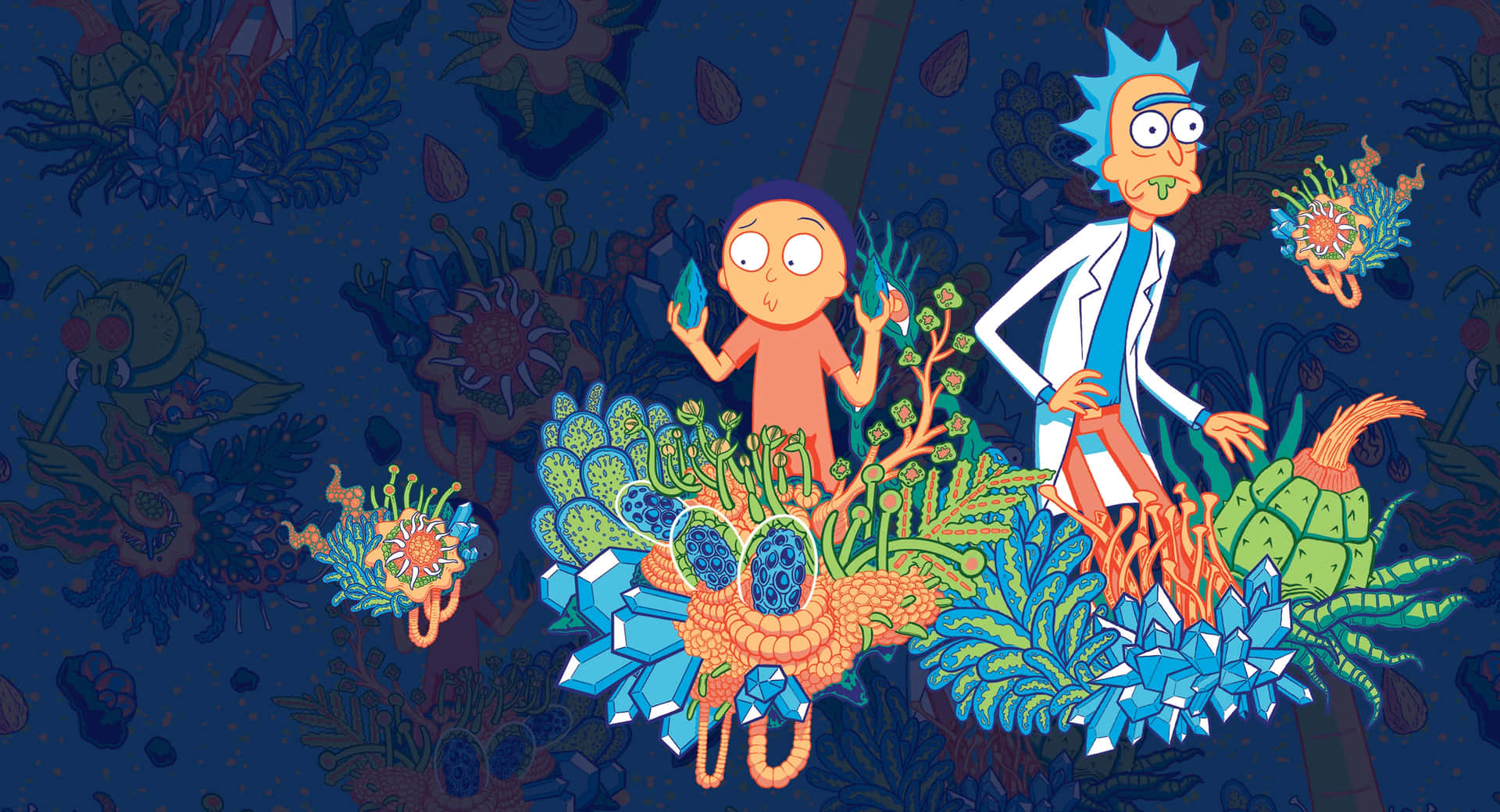 Rick And Morty Lost Paradise Art Laptop Background