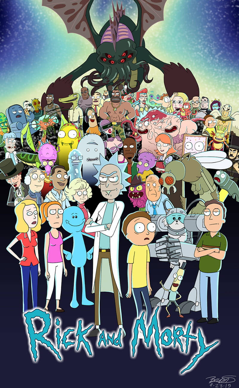 Rick And Morty Phone Characters Background