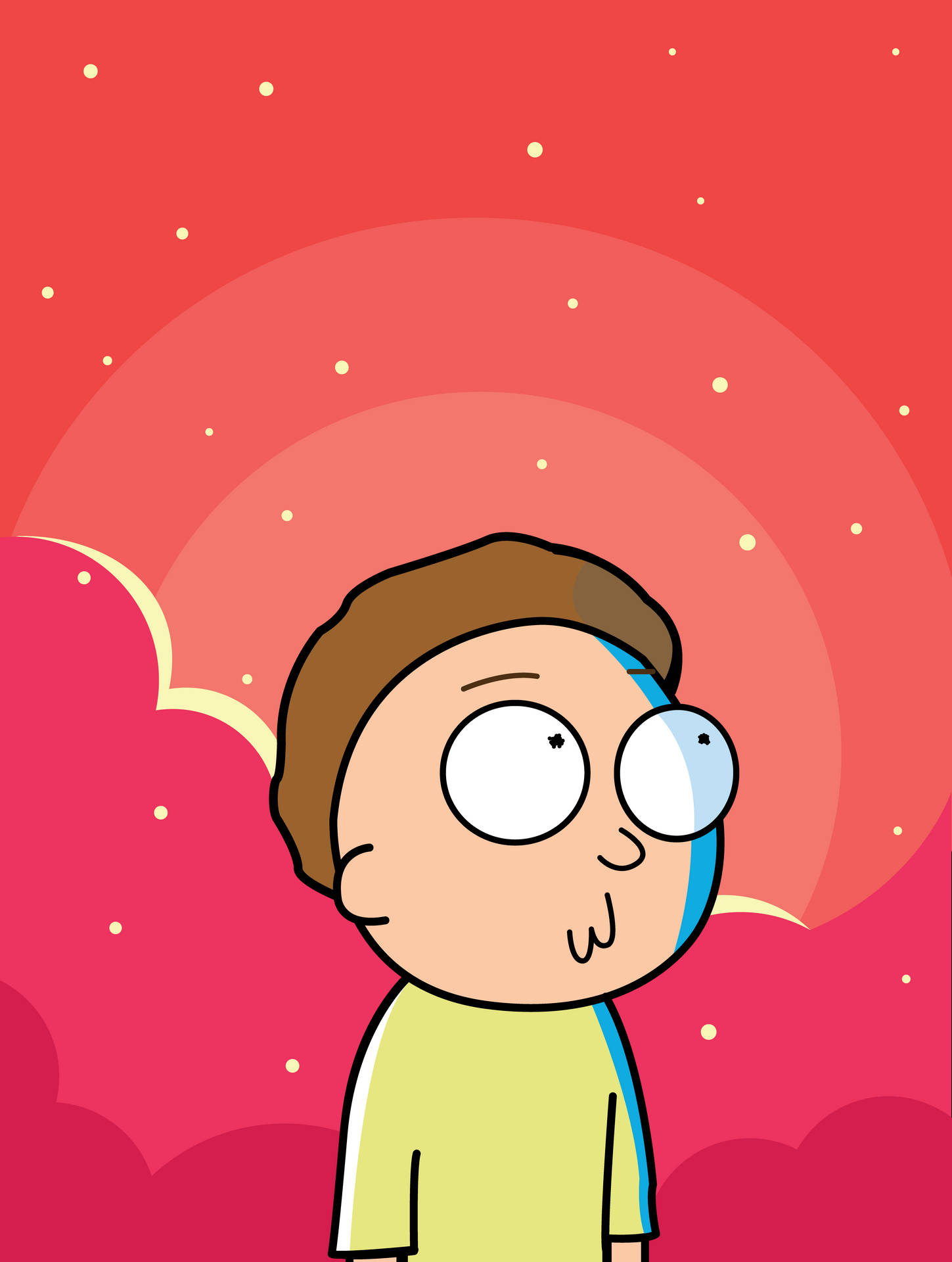 Rick And Morty Phone Red Backdrop