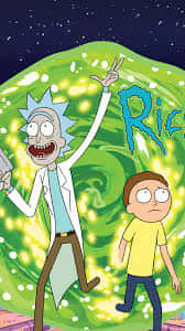 Rick And Morty Portal Cartoon Mobile Background