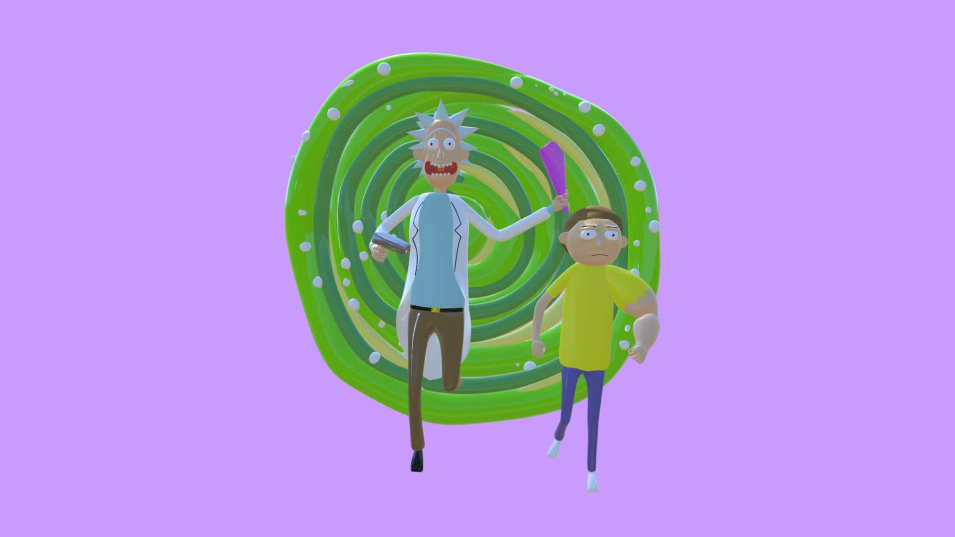 Rick And Morty Portal Purple Background Background