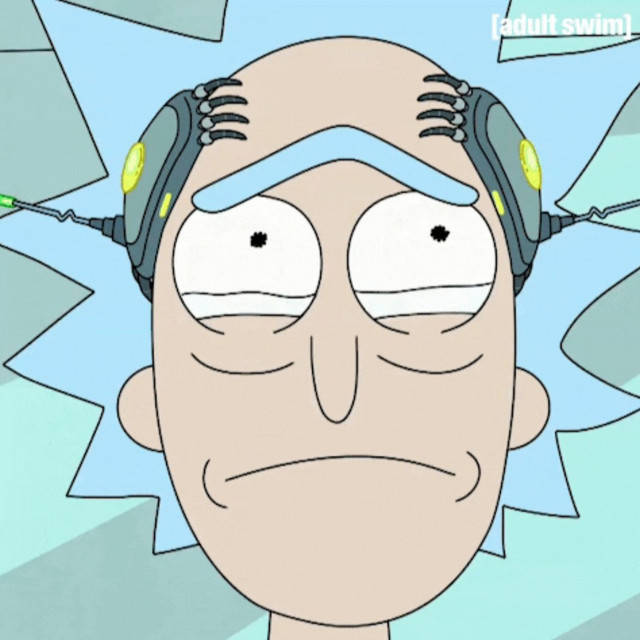 Rick And Morty Rick Sanchez Afraid Look Background