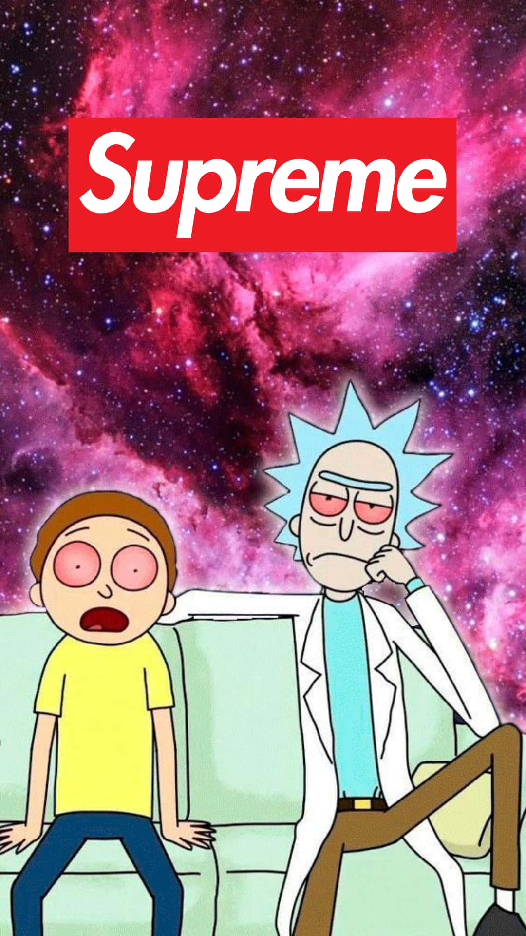 Rick And Morty Supreme Psychedelic Aesthetic Background