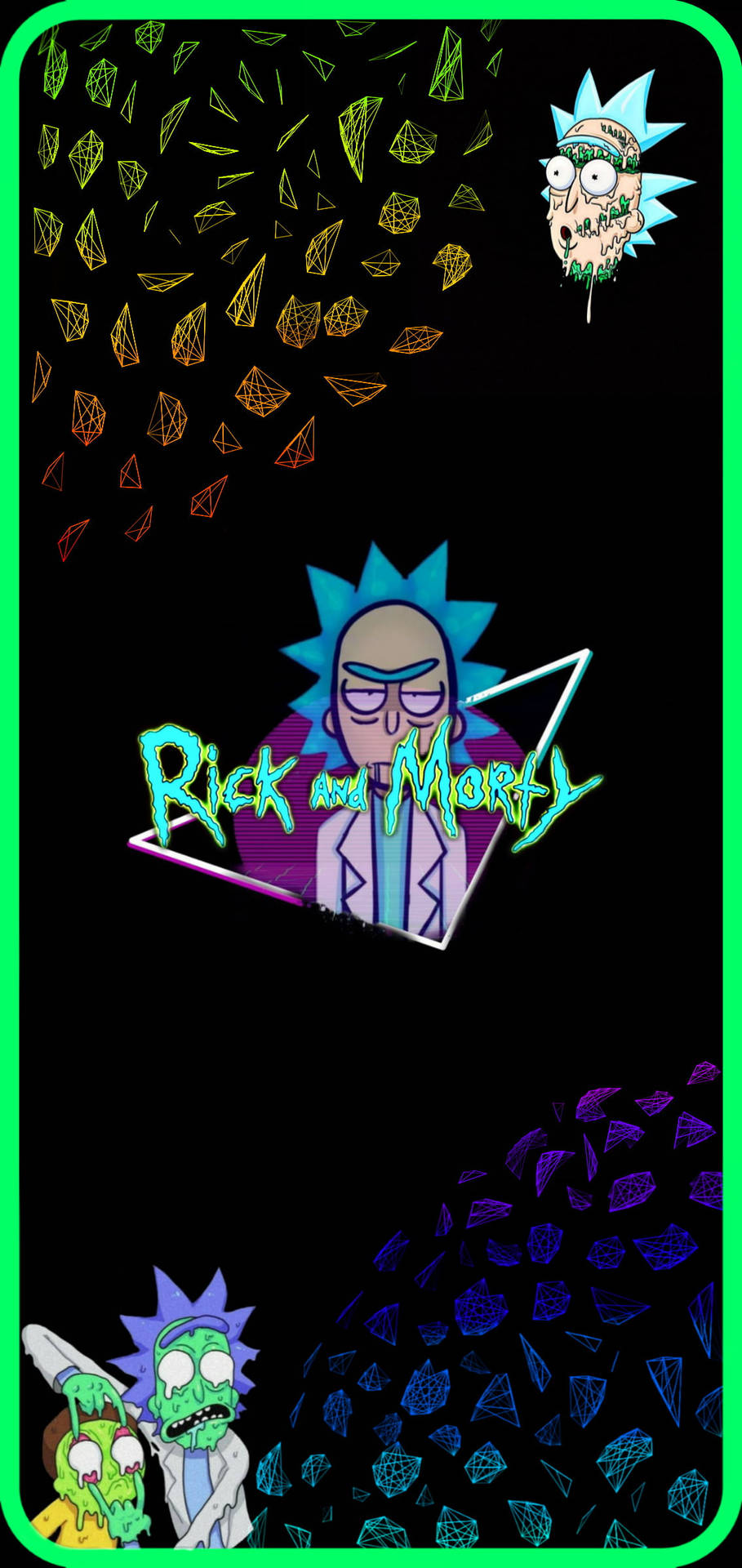 Rick And Morty Trippy Abstract Background Background