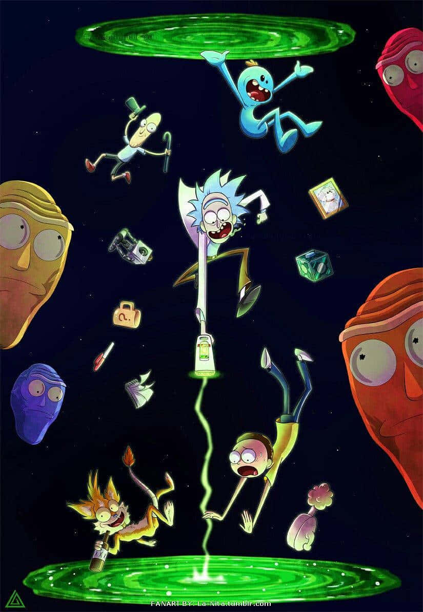 Rick And Morty Up And Down Portal Background