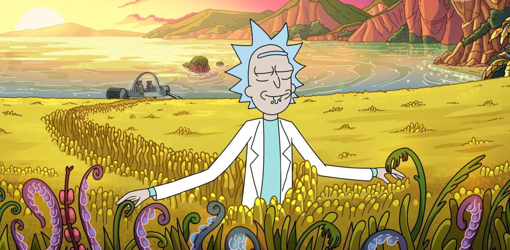 Rick And Morty Weird Garden Laptop Background