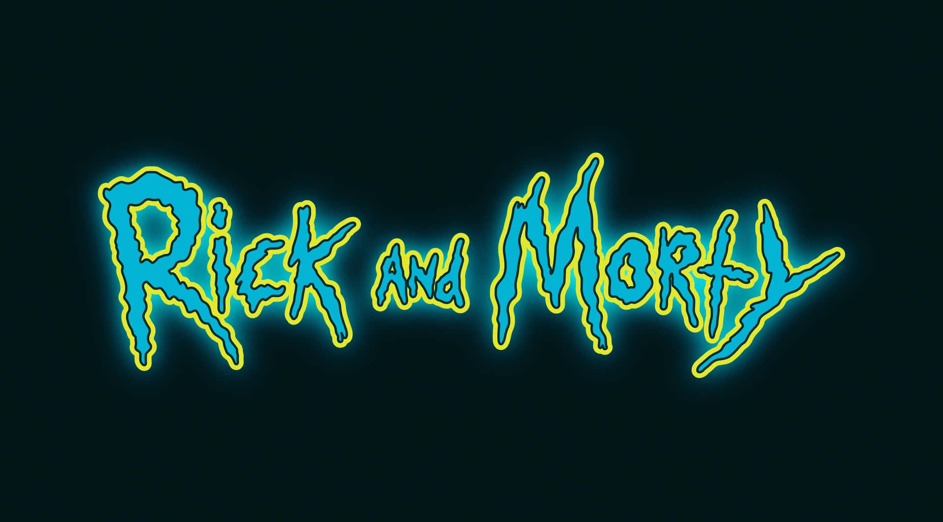 Rick And Morty Word Art Title Laptop Background