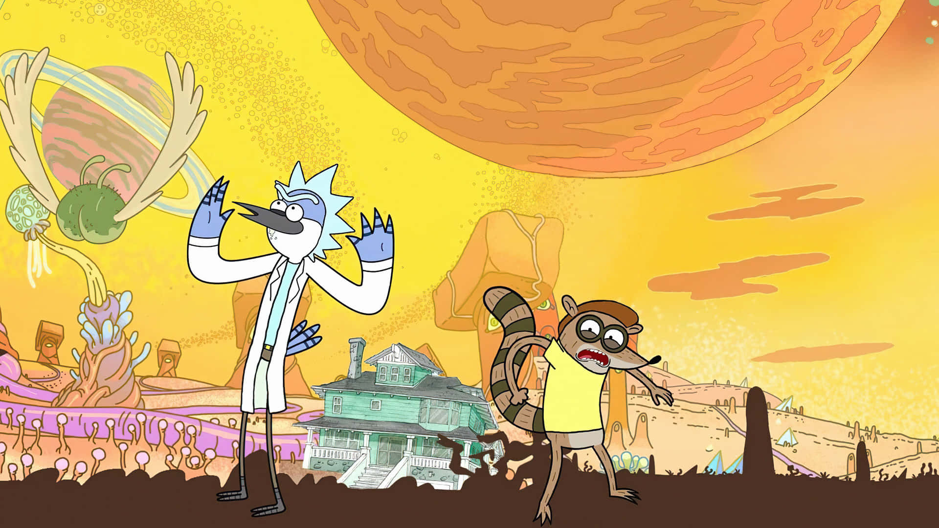 Rick And Mortyimaginary Planet World Laptop Background