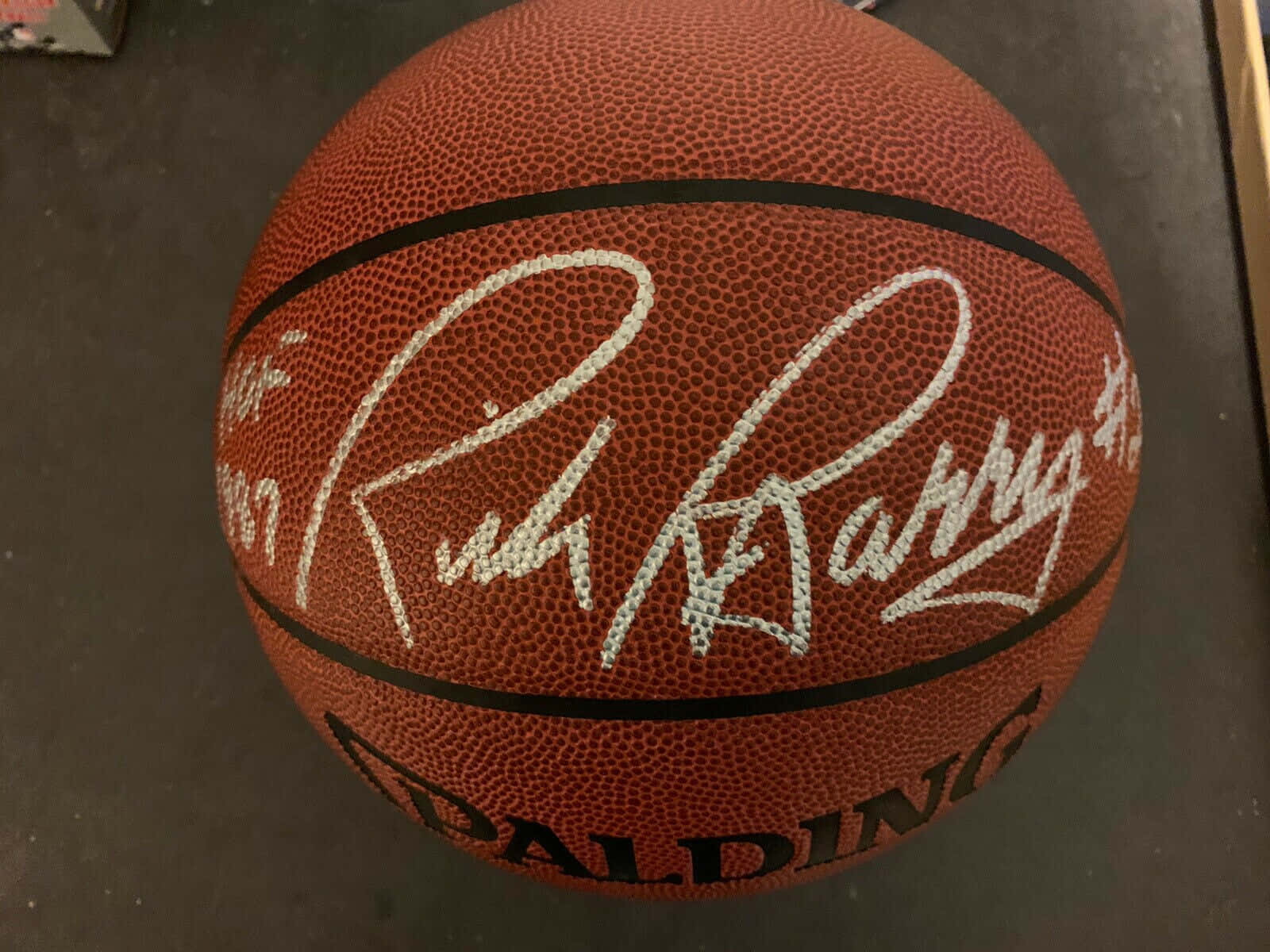 Rick Barry Autographed Spalding Basketball Background
