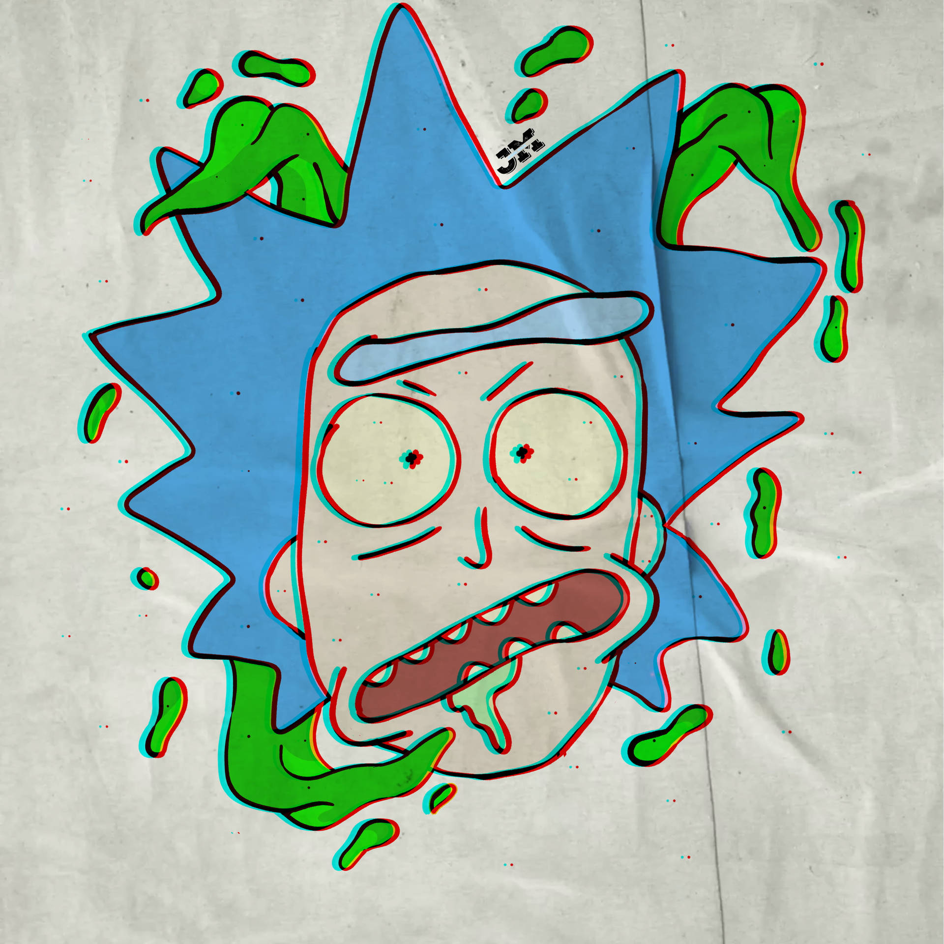 Rick From The Duo Rick And Morty Stoner Background