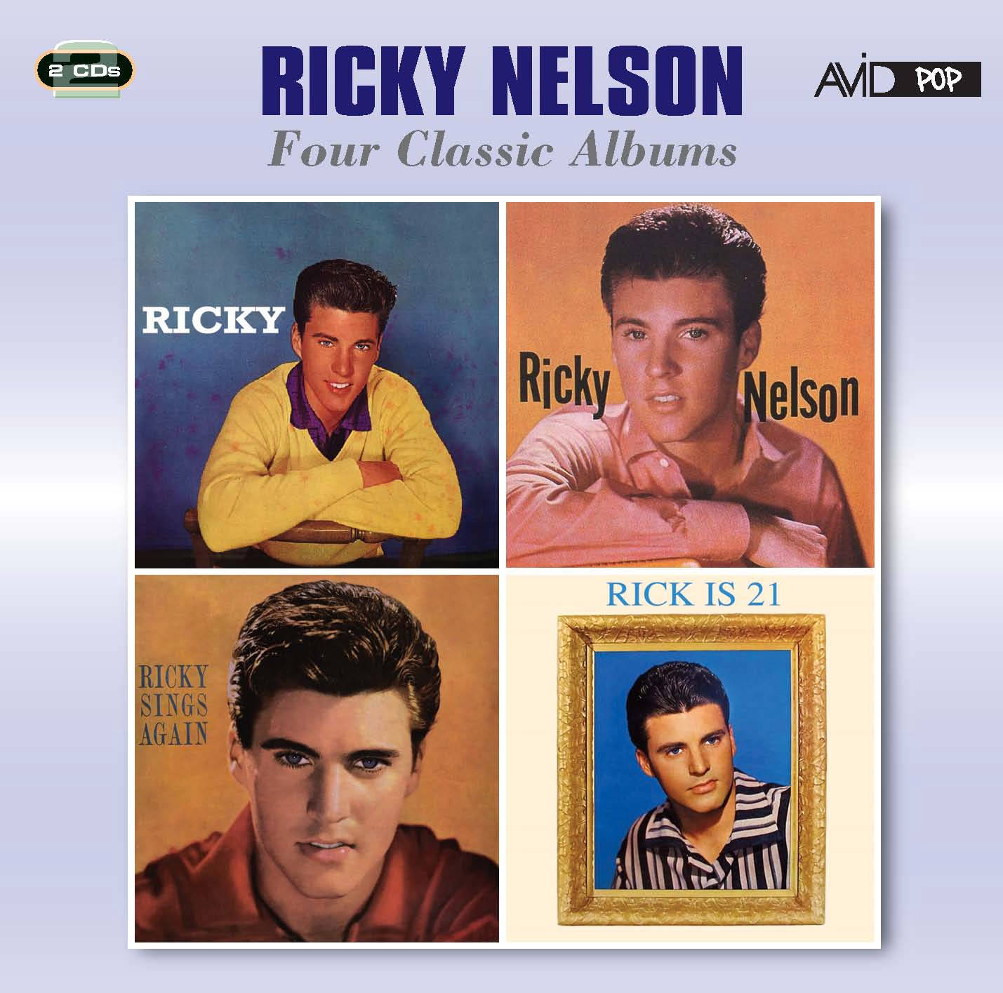 Rick Nelson Four Classic Albums Cover Collage Background