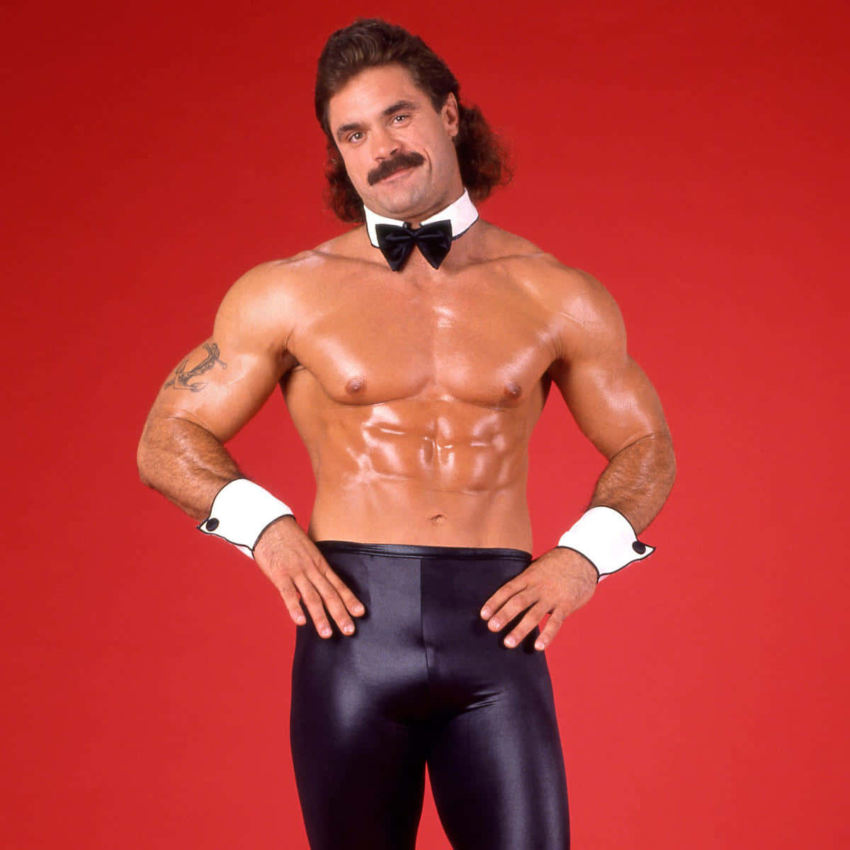 Rick Rude Smiling Profile Vintage Photography Background