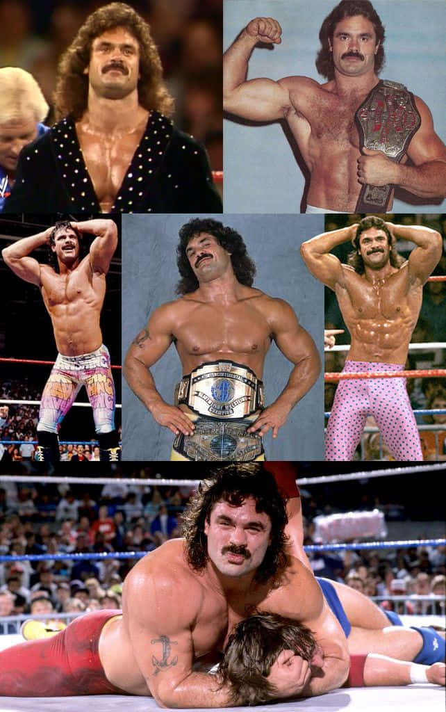 Rick Rude Wwe Legend Photography Collage Background