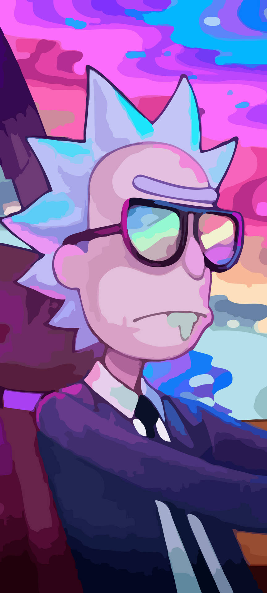 Rick Sanchez Drooling While Driving Background