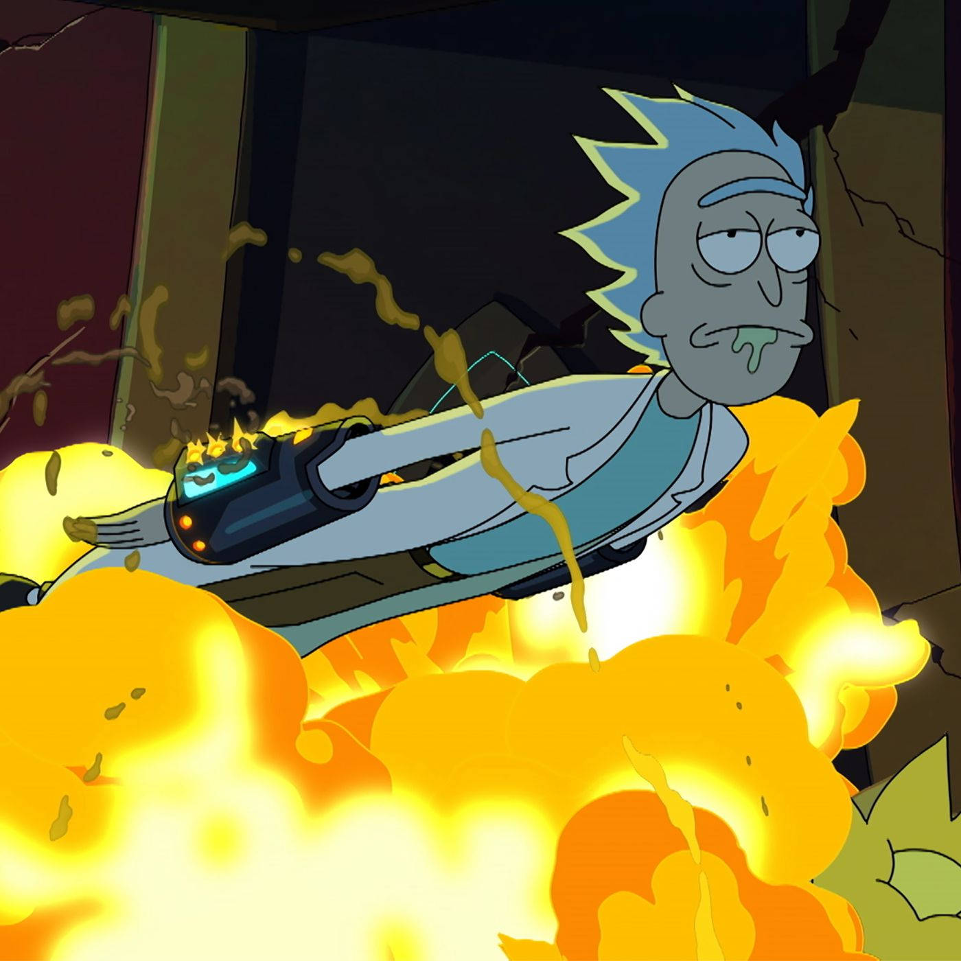 Rick Sanchez Missile Flying Background