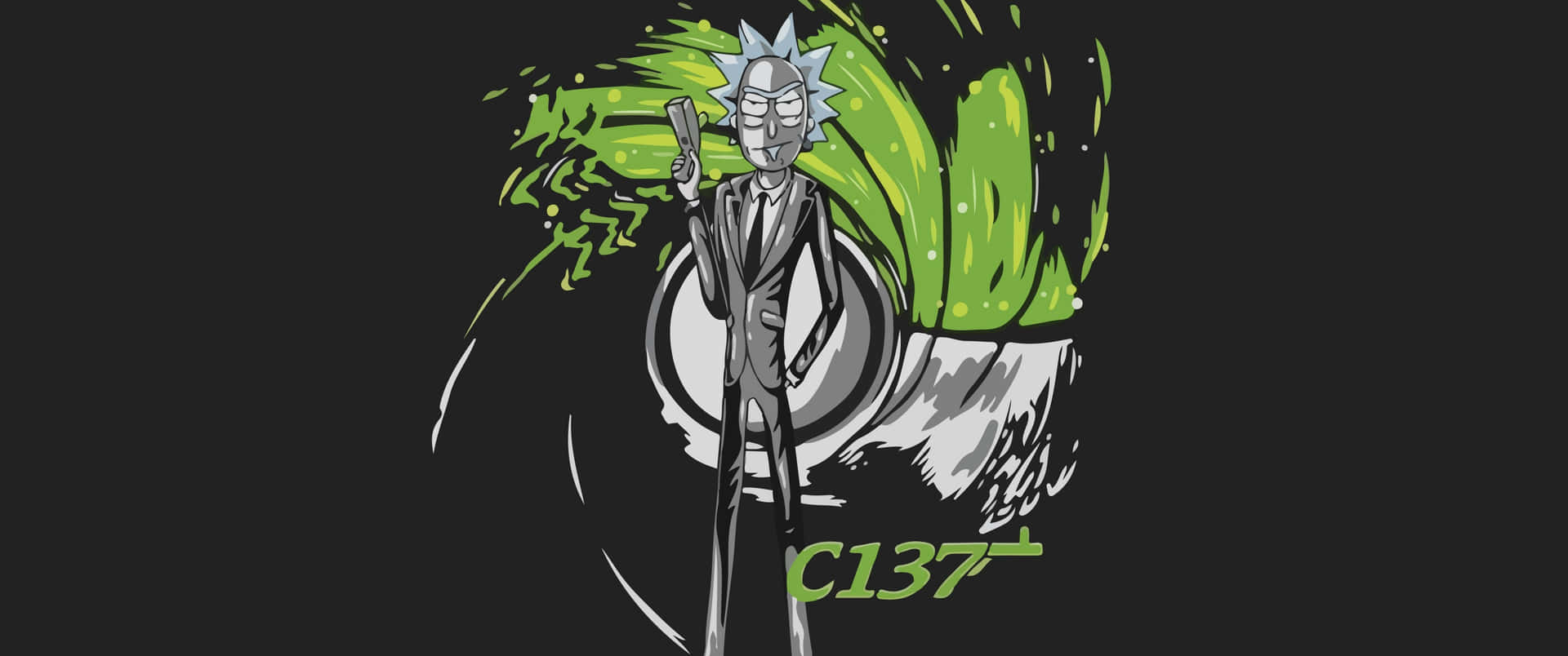 Rick Sanchez Portal Gun Explosion Artwork Background
