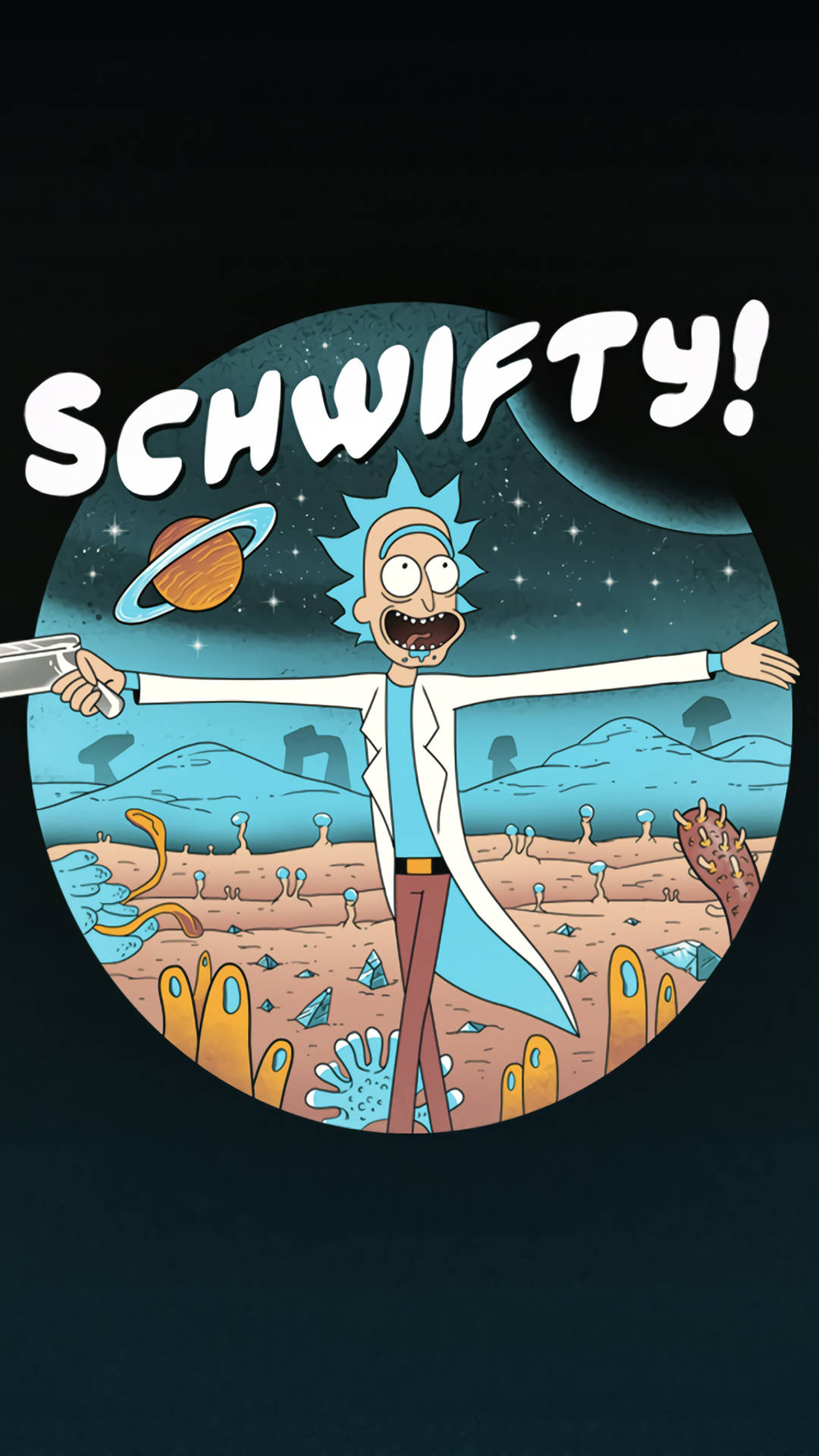 Rick Sanchez Saying Schwifty Background