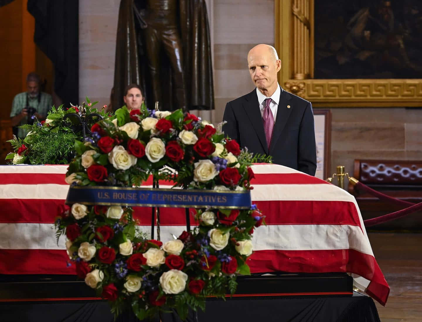 Rick Scott Pays Respect To Veteran Background