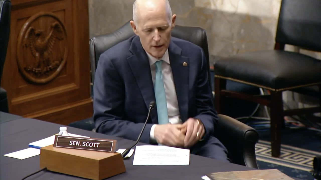 Rick Scott Reads His Speech Background