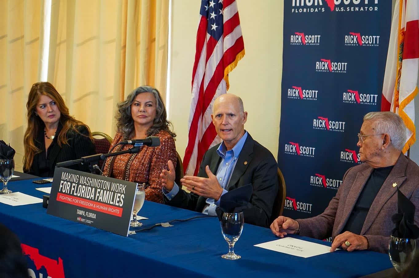 Rick Scott Speaks At Roundtable Discussion