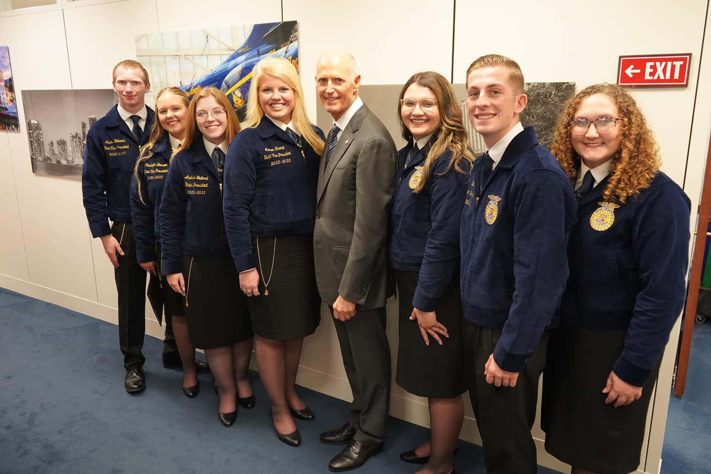 Rick Scott With State Ffa Officers Background