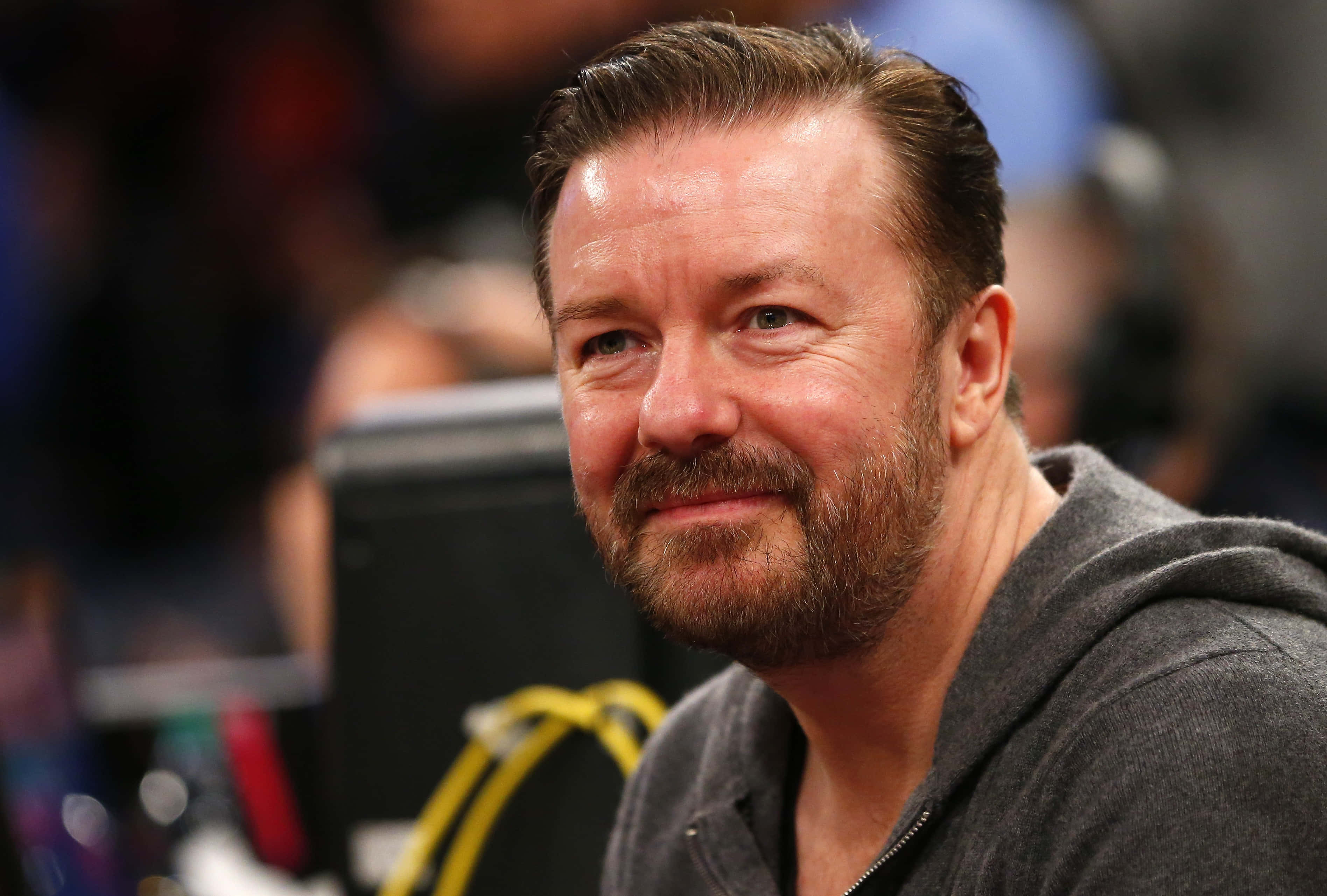 Ricky Gervais Making An Iconic Facial Expression